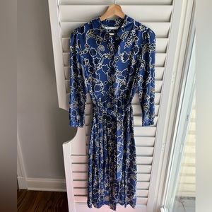 Zara blue flora shirt dress